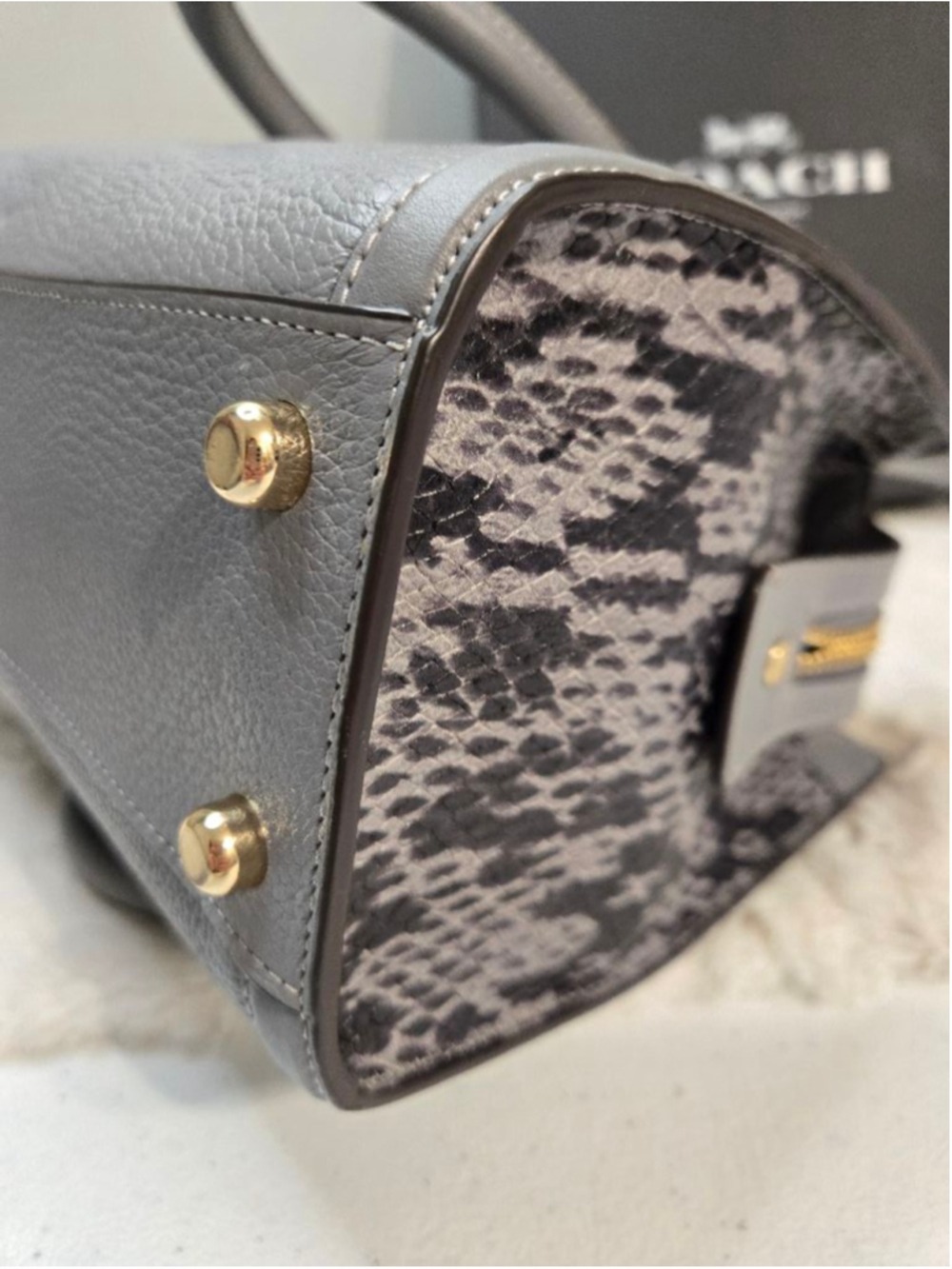 NWOT Coach Grace Carryall in Gold/Granite - Picture 14 of 16